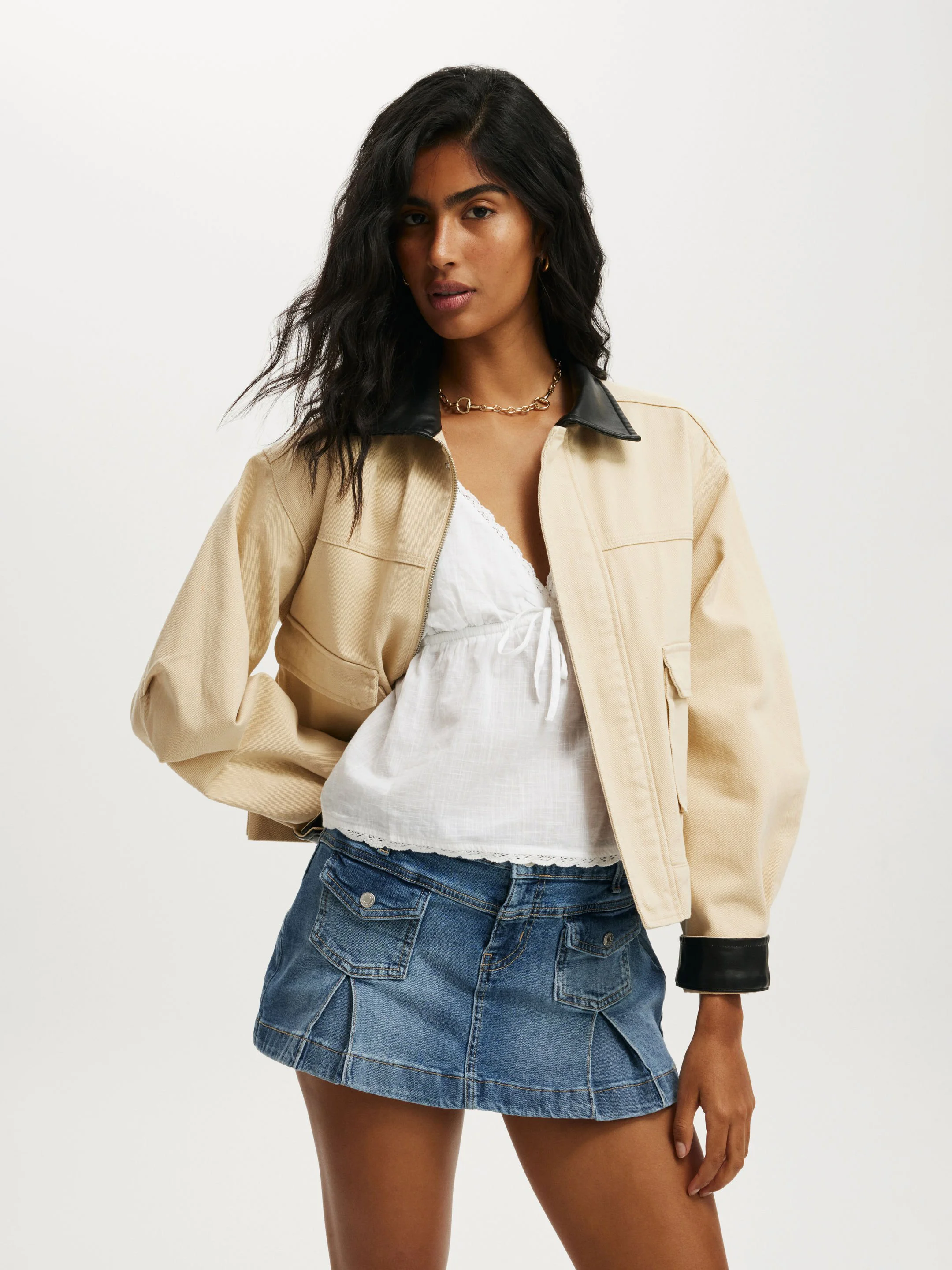 COTTON ON Váy Jean Nữ-Micro Pleat Denim Skirt
