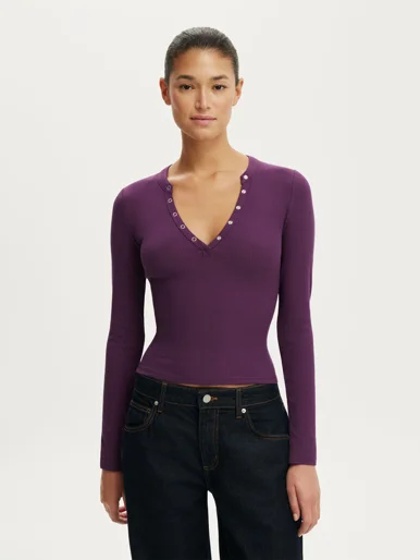 COTTON ON Áo Thun Dài Tay Nữ - Ryan Henley Long Sleeve