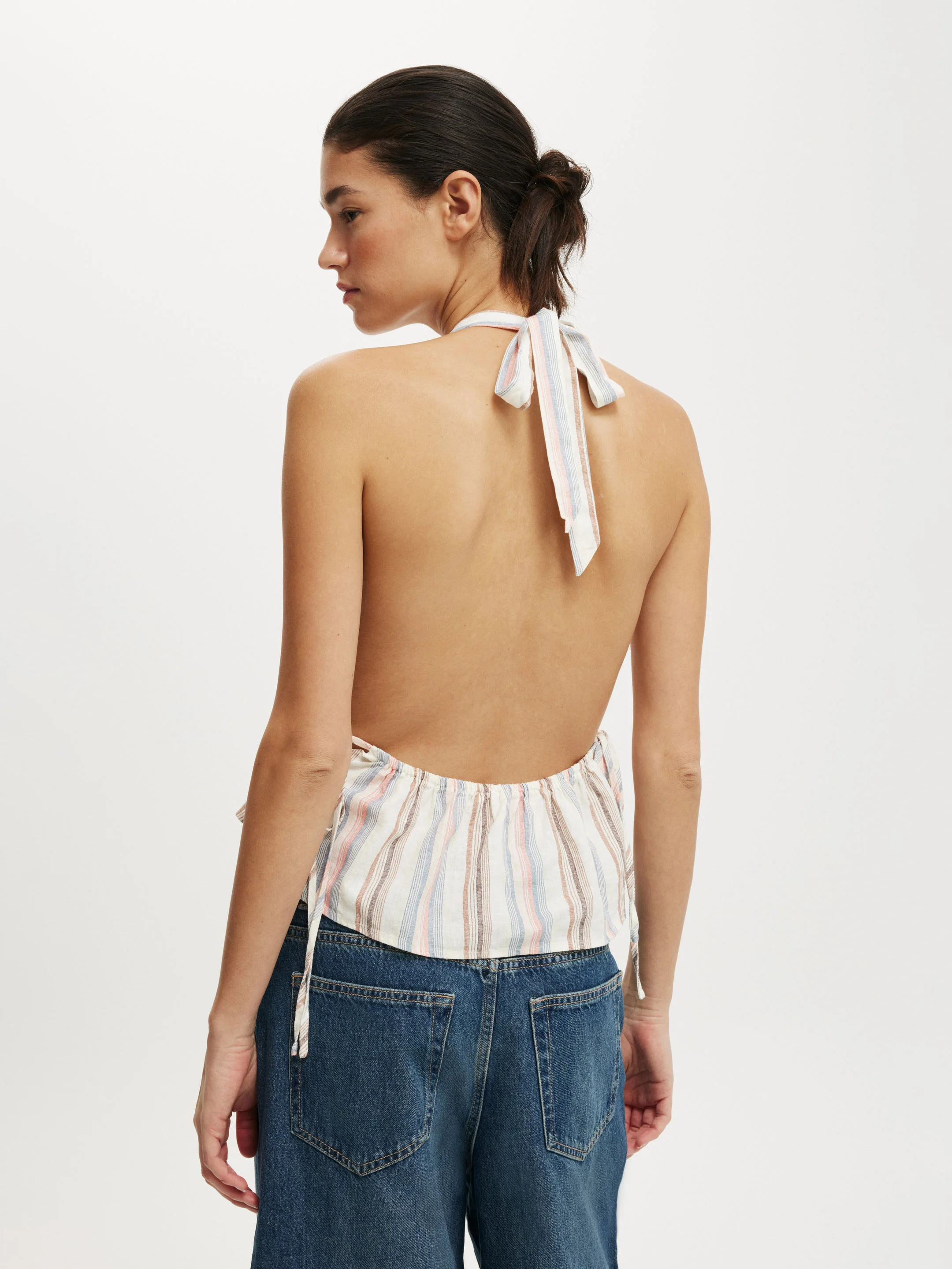 COTTON ON Áo Kiểu Hở Lưng Nữ-Haven Tie Side Halter Top