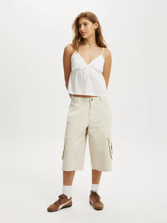 COTTON ON Quần Khaki Nữ-Long Cargo Jort