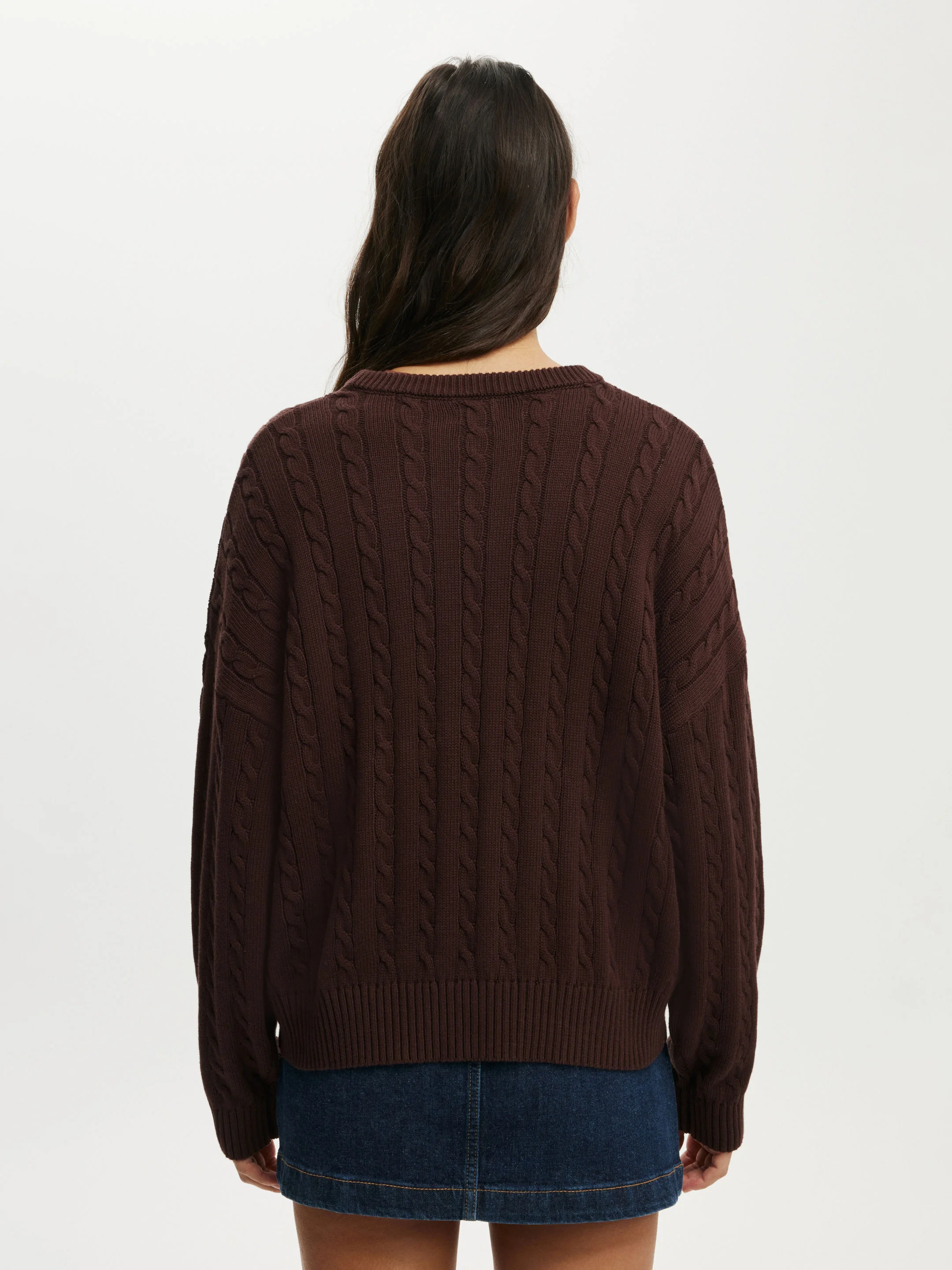 COTTON ON Áo Len Dài Tay Nữ-Cotton Crew Neck Sweater