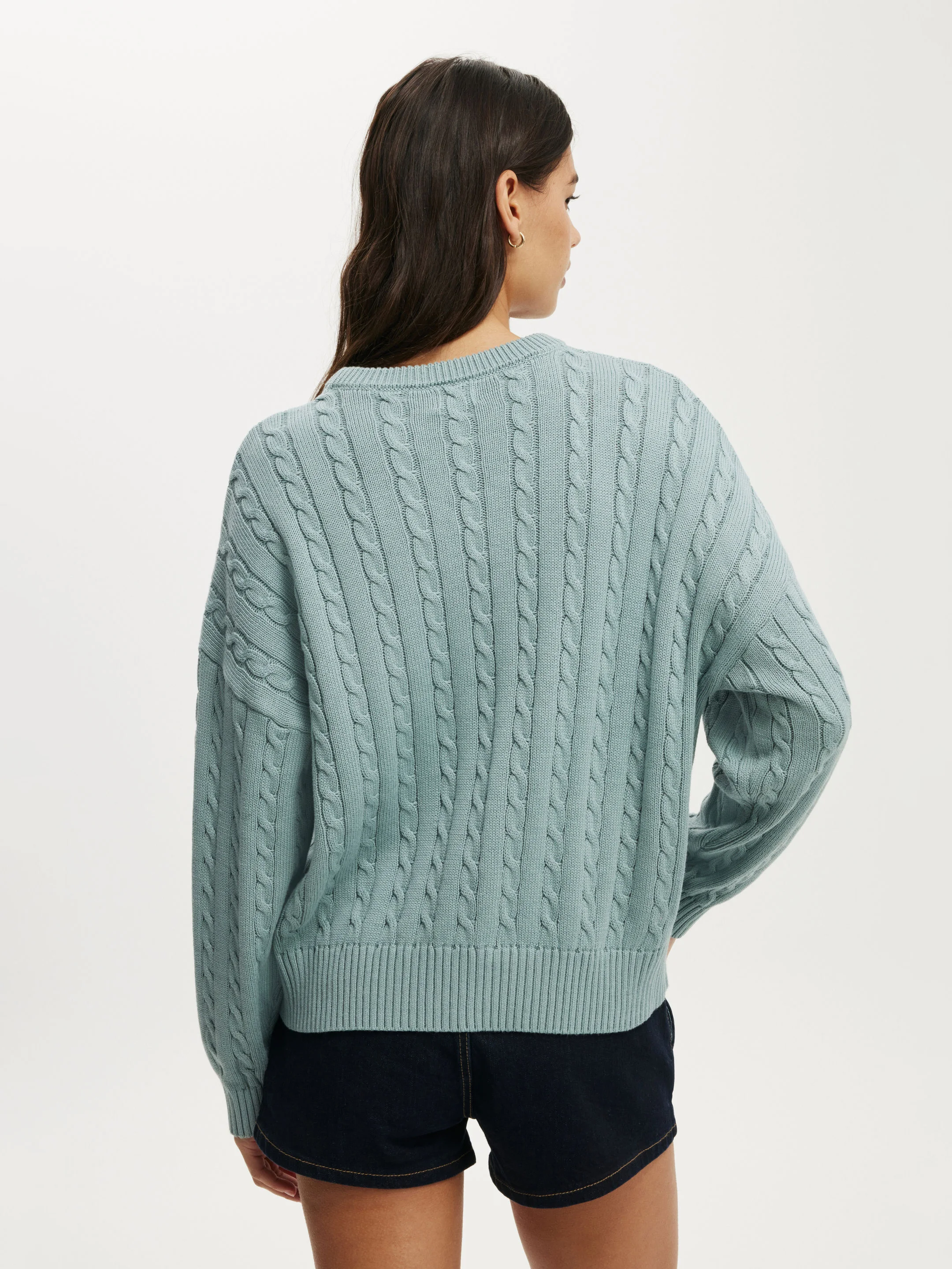 COTTON ON Áo Len Dài Tay Nữ-Cotton Crew Neck Sweater