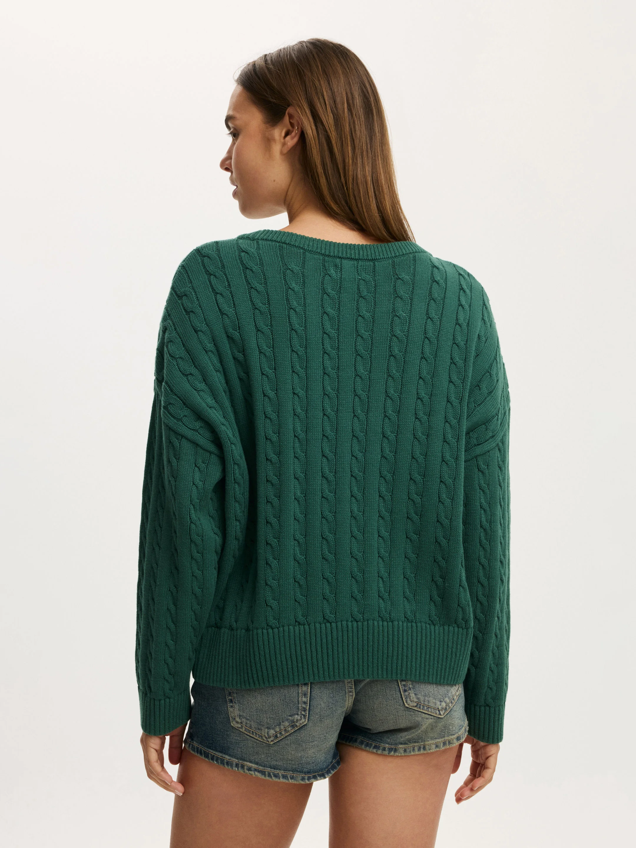 COTTON ON Áo Len Dài Tay Nữ-Cotton Crew Neck Sweater