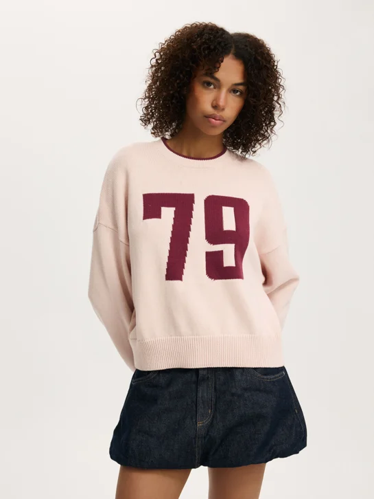 COTTON ON Áo Len Dài Tay Nữ-Cotton Crew Neck Sweater