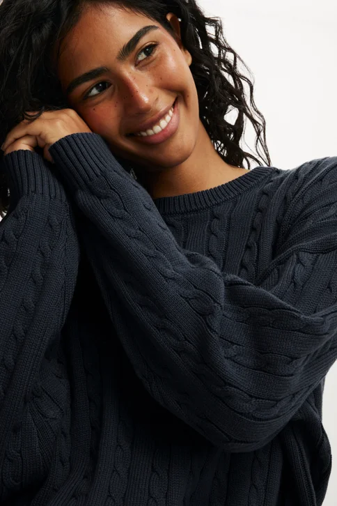 COTTON ON Áo Len Dài Tay Nữ - Cotton Crew Neck Sweater