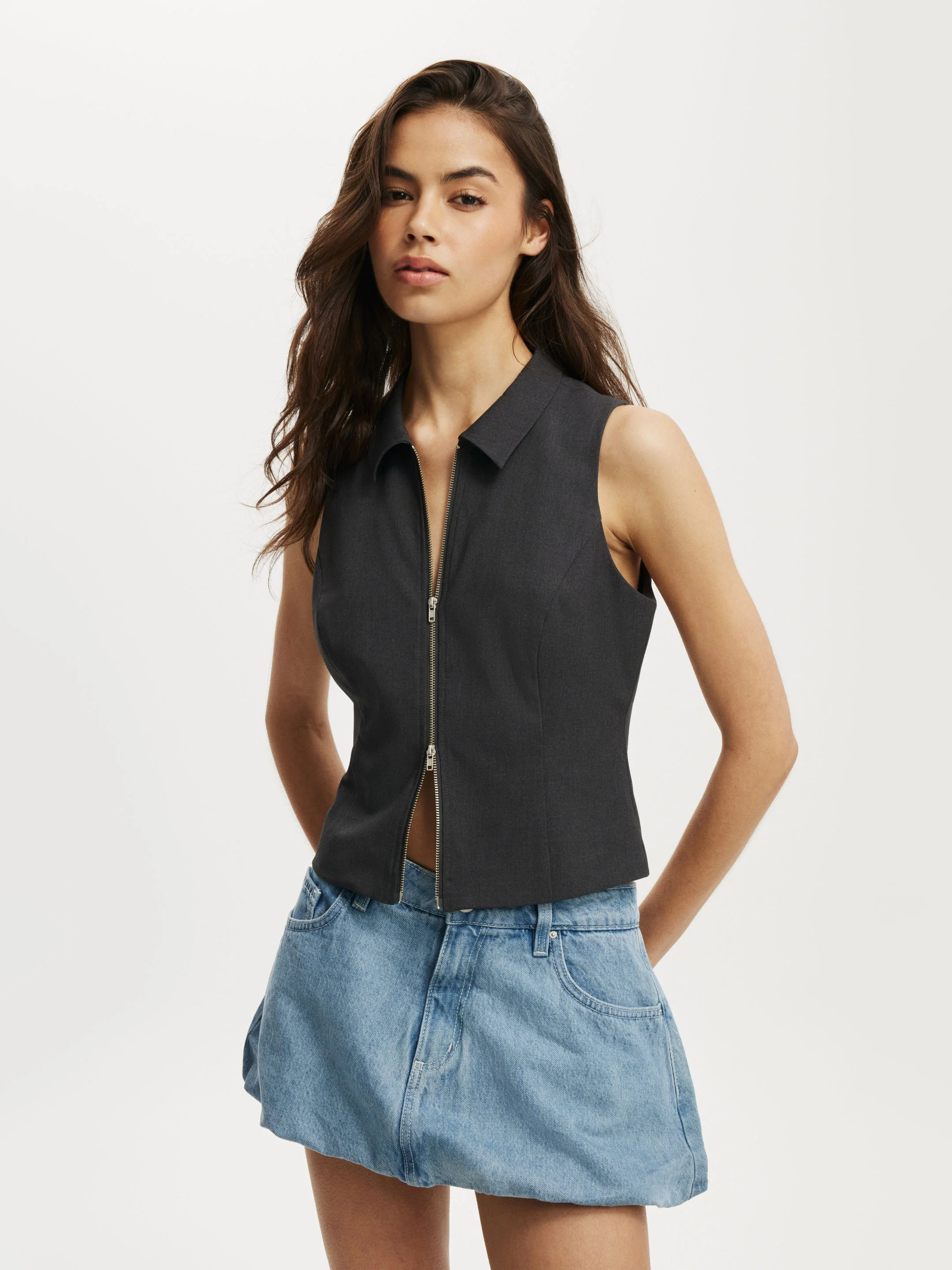 COTTON ON Váy Jean Nữ-Bubble Denim Skirt
