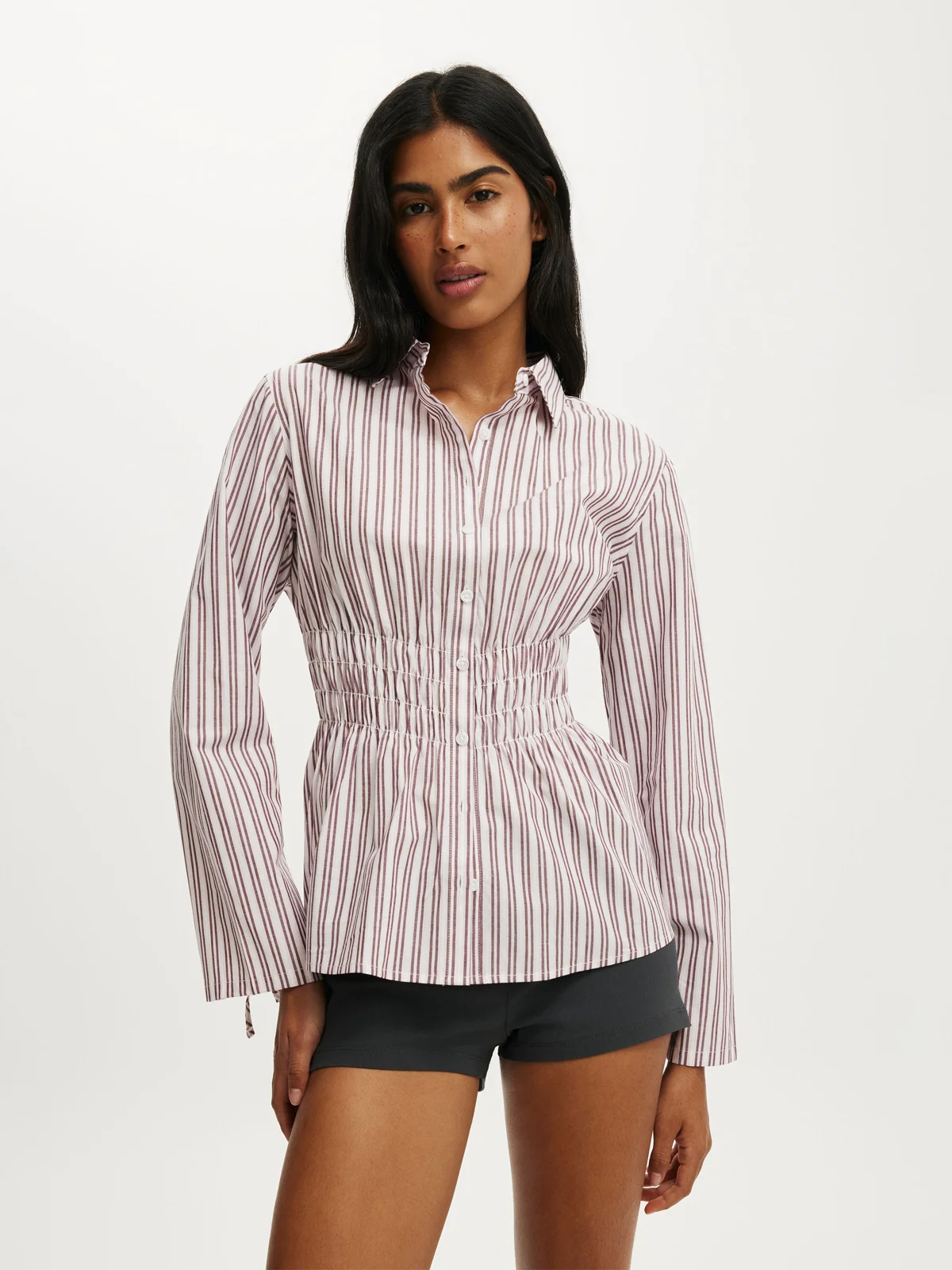 COTTON ON Áo Sơ Mi Dài Tay Nữ - Gathered Long Sleeve Shirt
