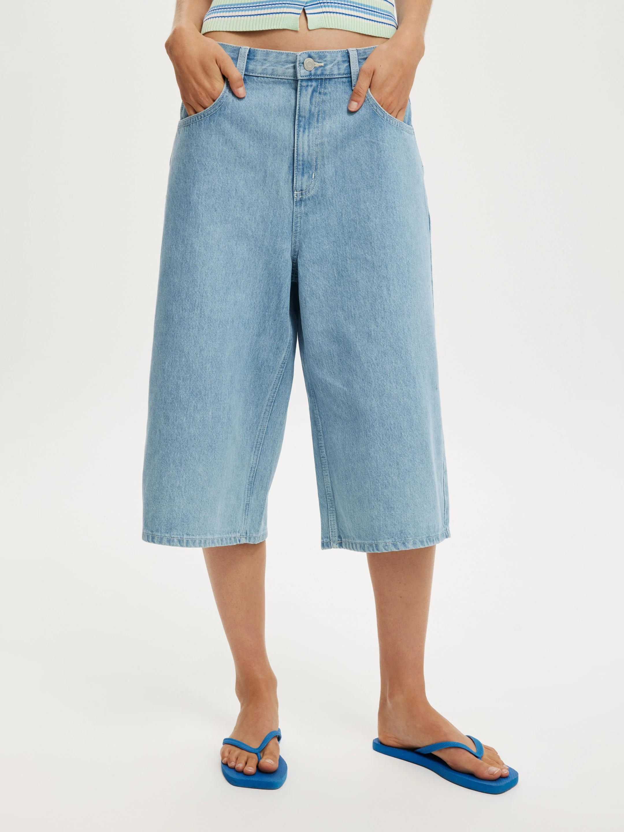 COTTON ON Quần Jeans Ngắn Nữ-91 Longline Jort