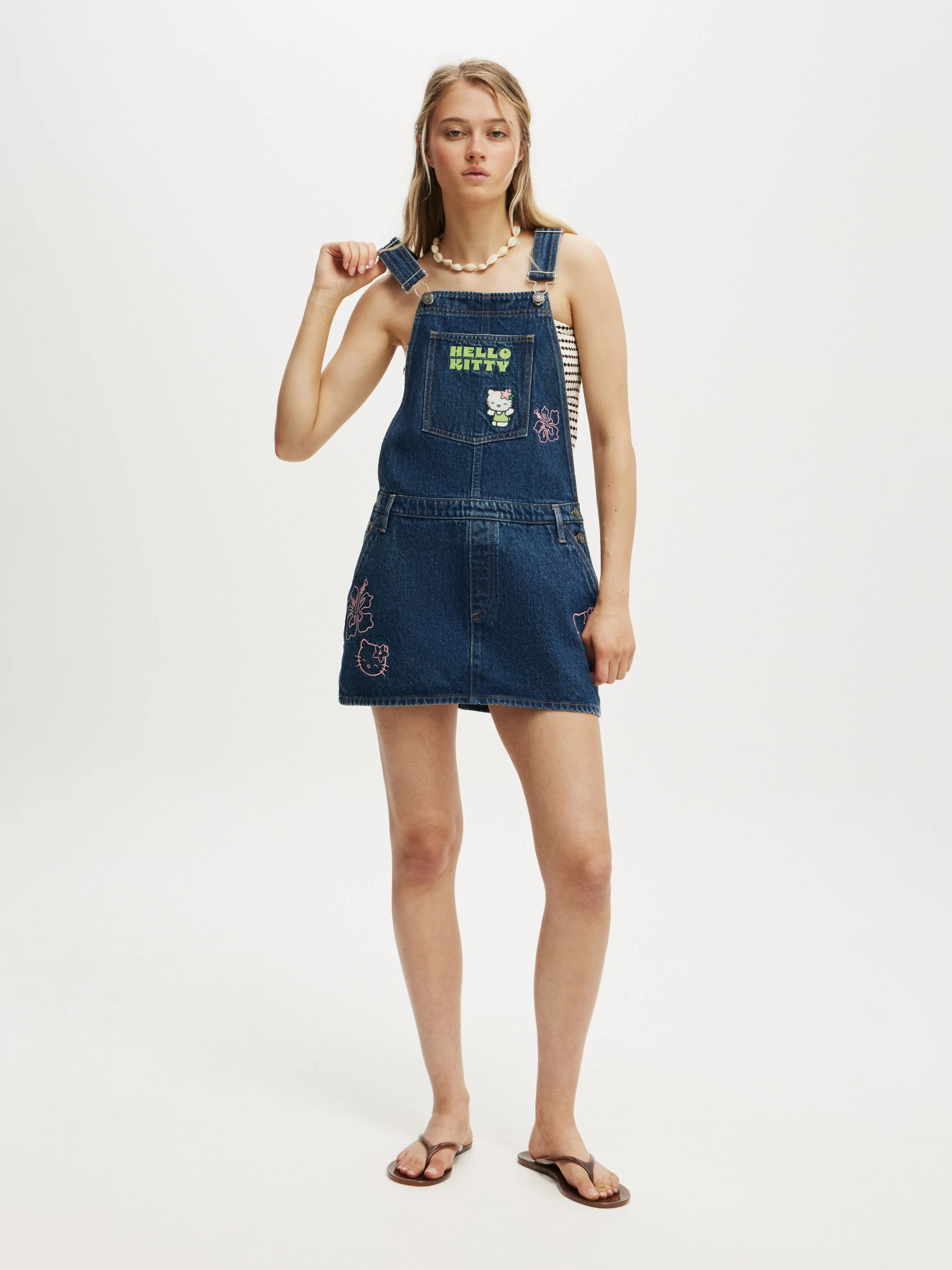 COTTON ON Quần Yếm Jeans Nữ-Denim Mini Pinafore
