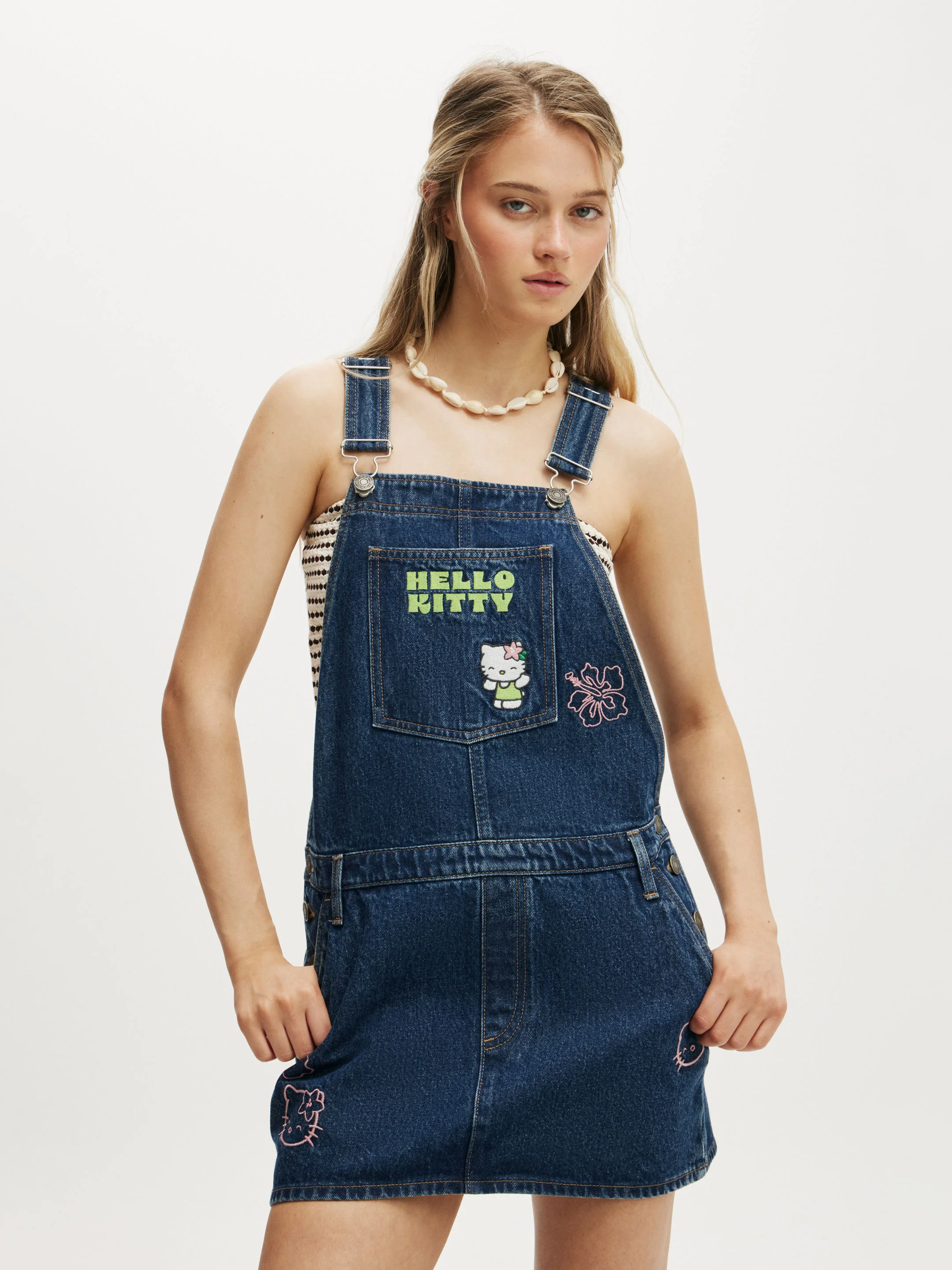 COTTON ON Quần Yếm Jeans Nữ-Denim Mini Pinafore