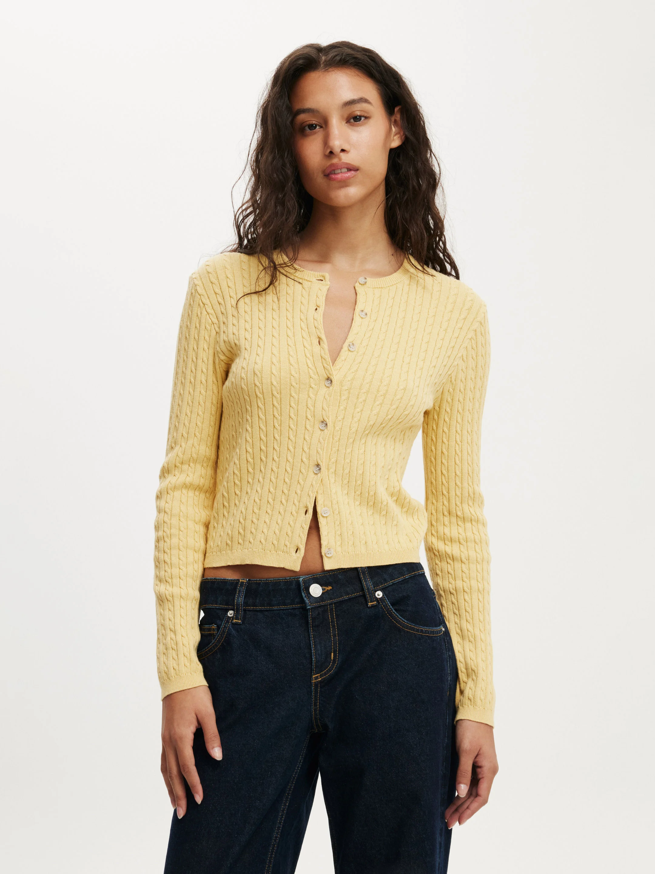 COTTON ON Áo Cardigan Dài Tay Nữ - Cotton Crew Neck Cardigan