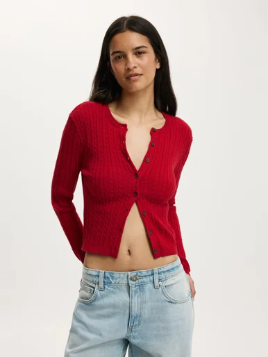 COTTON ON Áo Cardigan Dài Tay Nữ - Cotton Crew Neck Cardigan