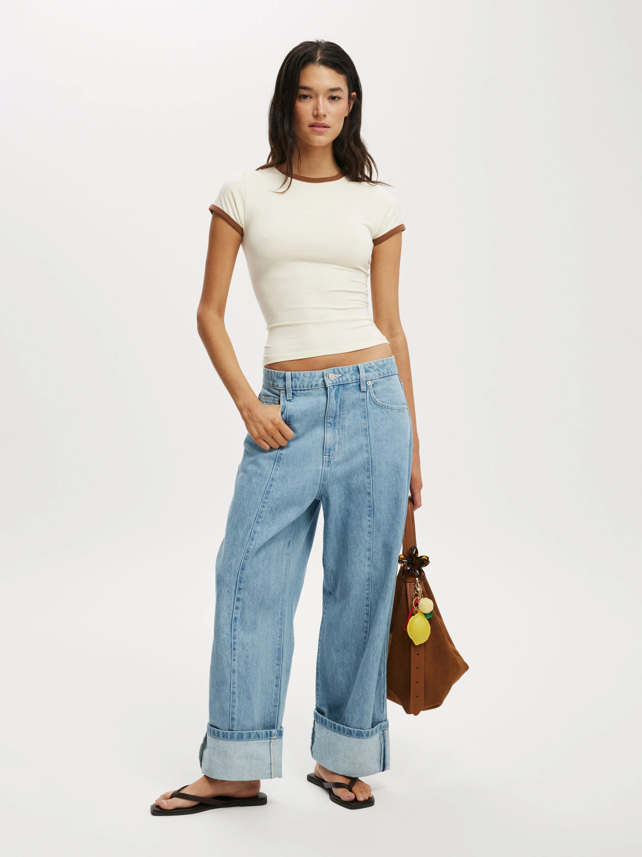 COTTON ON Quần Jean Dài Nữ-Cuffed Barrel Jean