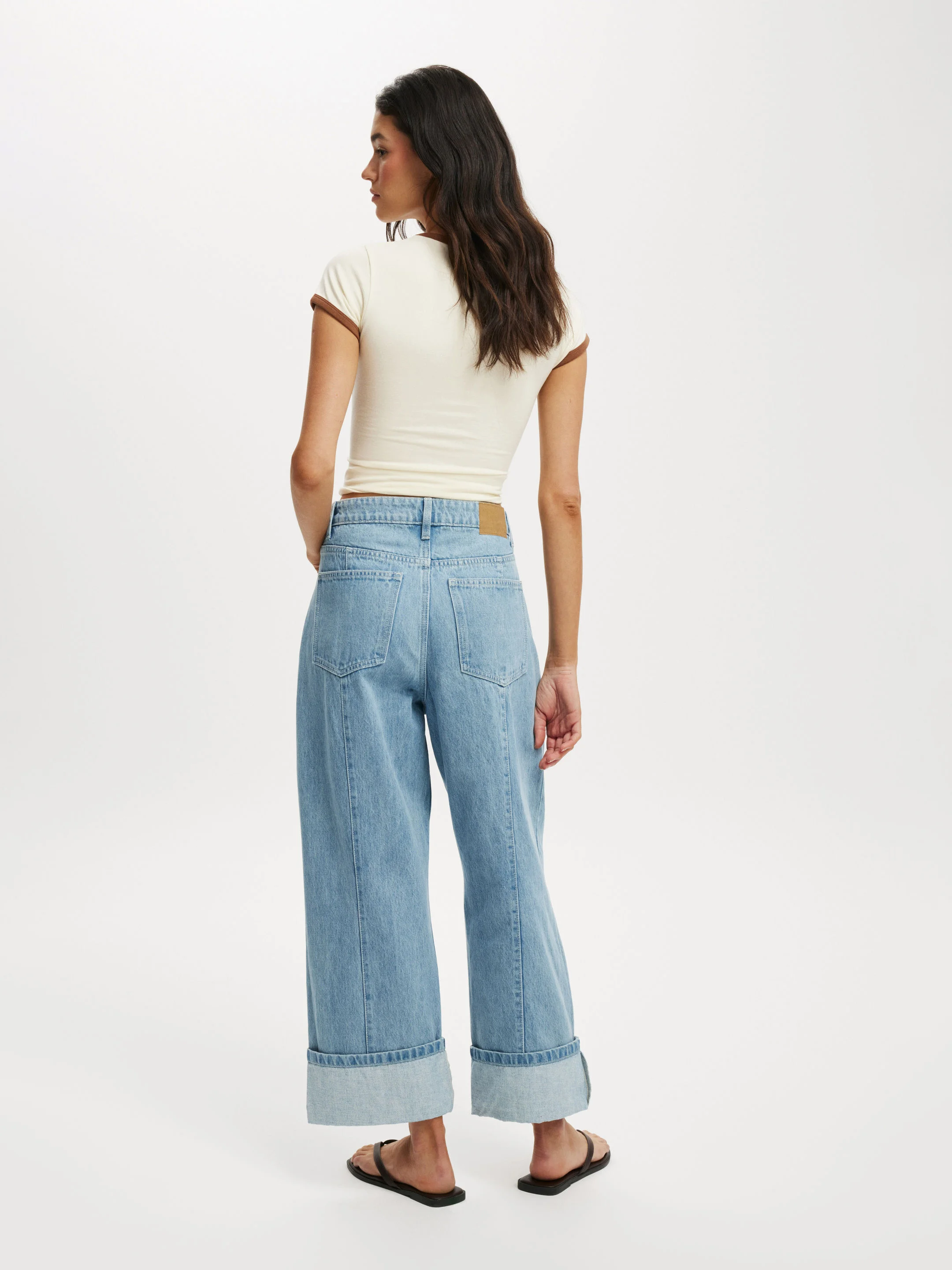 COTTON ON Quần Jean Dài Nữ-Cuffed Barrel Jean