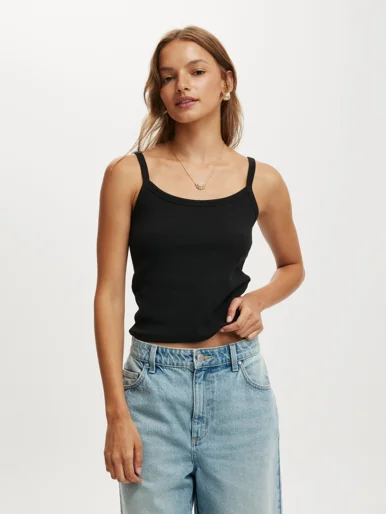 COTTON ON Áo Hai Dây Nữ-Goldie Rib Scoop Cami