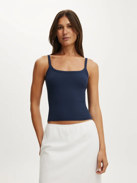 COTTON ON Áo Hai Dây Nữ-Goldie Rib Scoop Cami