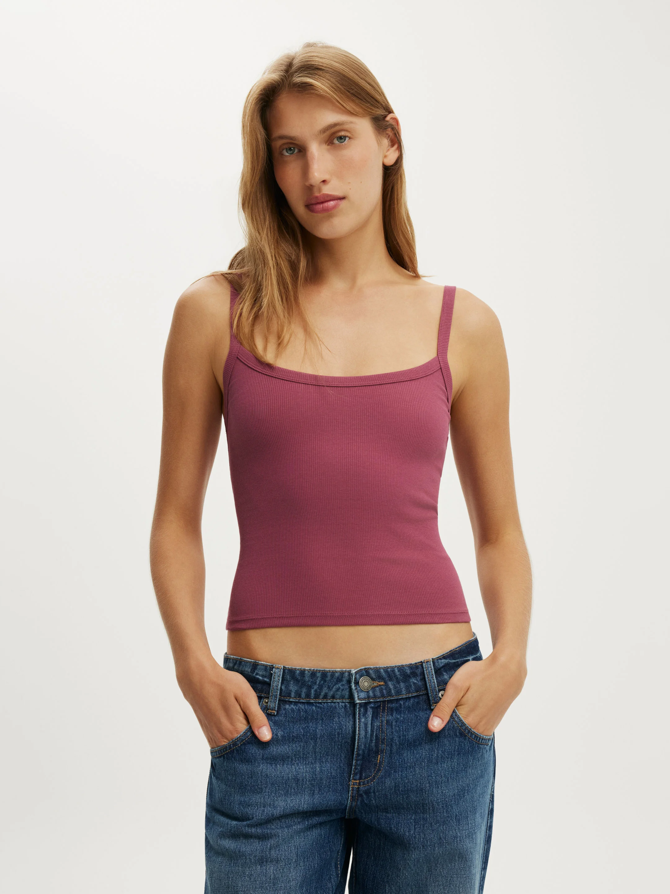 COTTON ON Áo Hai Dây Nữ - Goldie Rib Scoop Cami