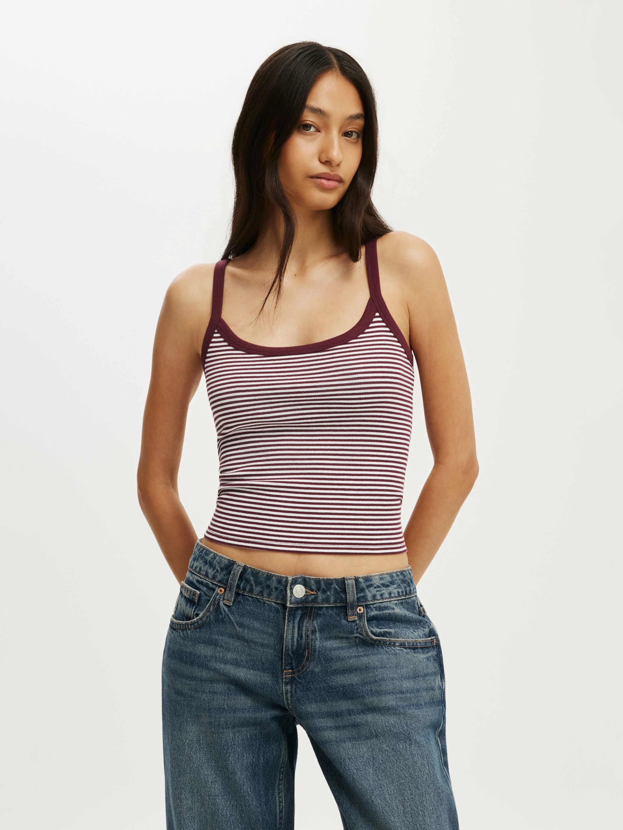 COTTON ON Áo Hai Dây Nữ - Goldie Rib Scoop Cami