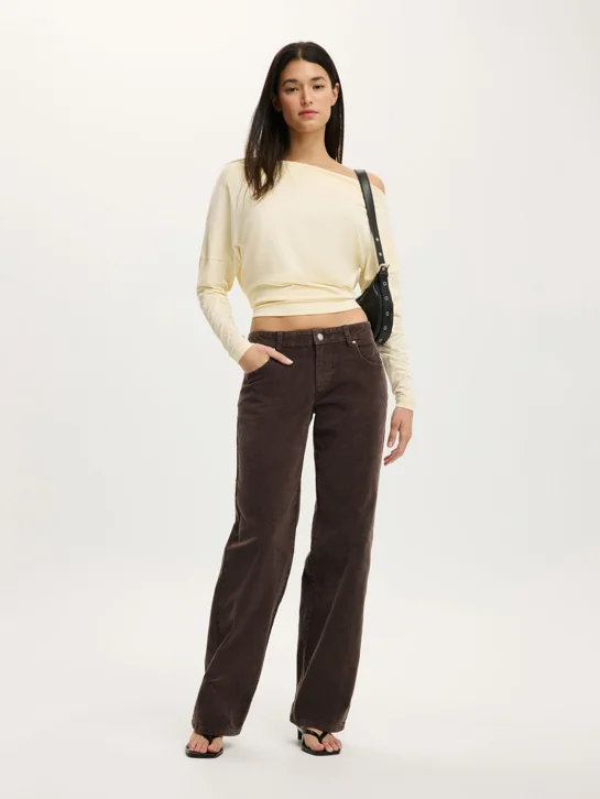 COTTON ON Quần Jeans Dài Nữ-Low Rise Straight Cord Pant