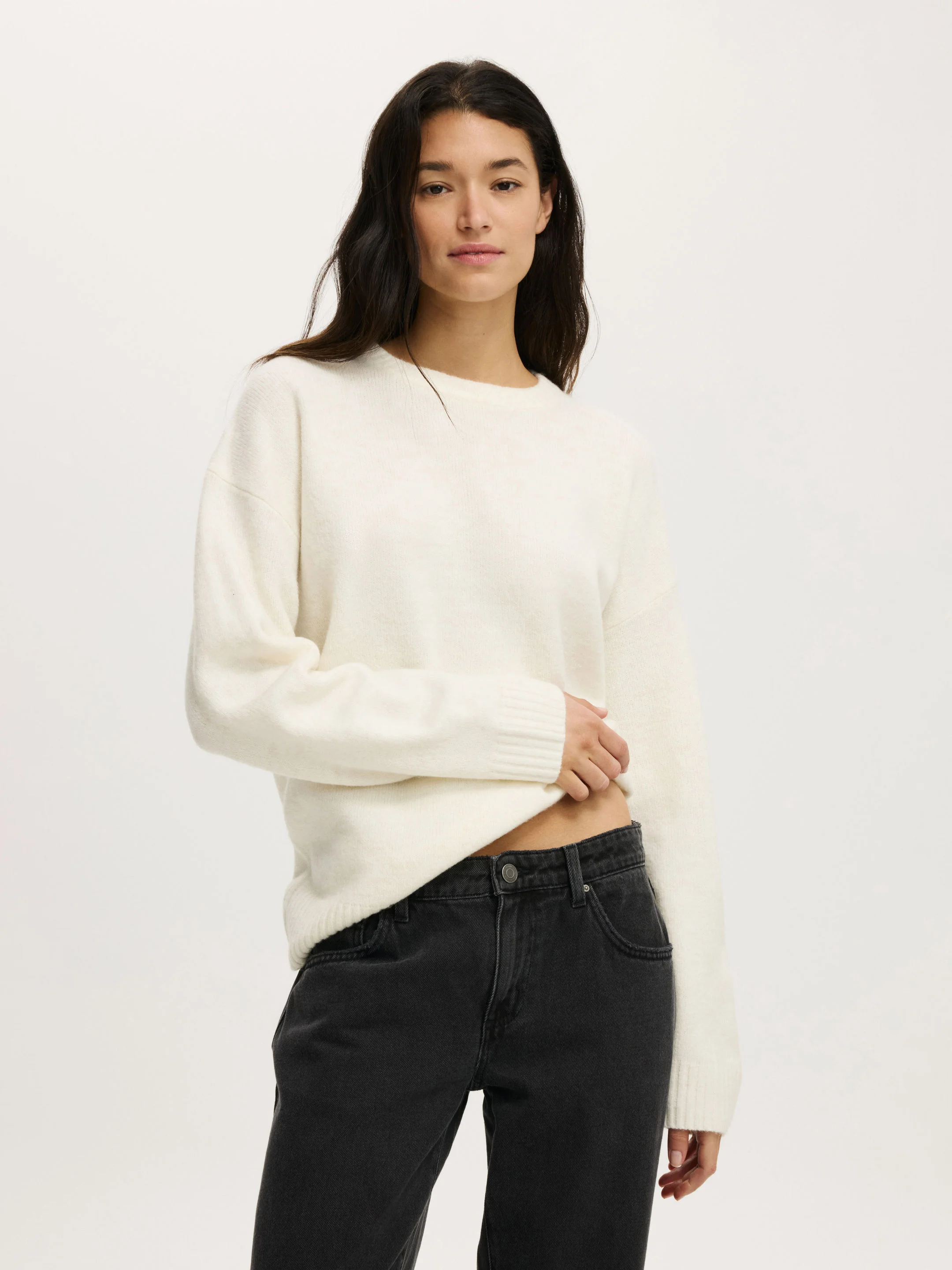 COTTON ON Áo Len Dài Tay Nữ-Luxe Crew Sweater