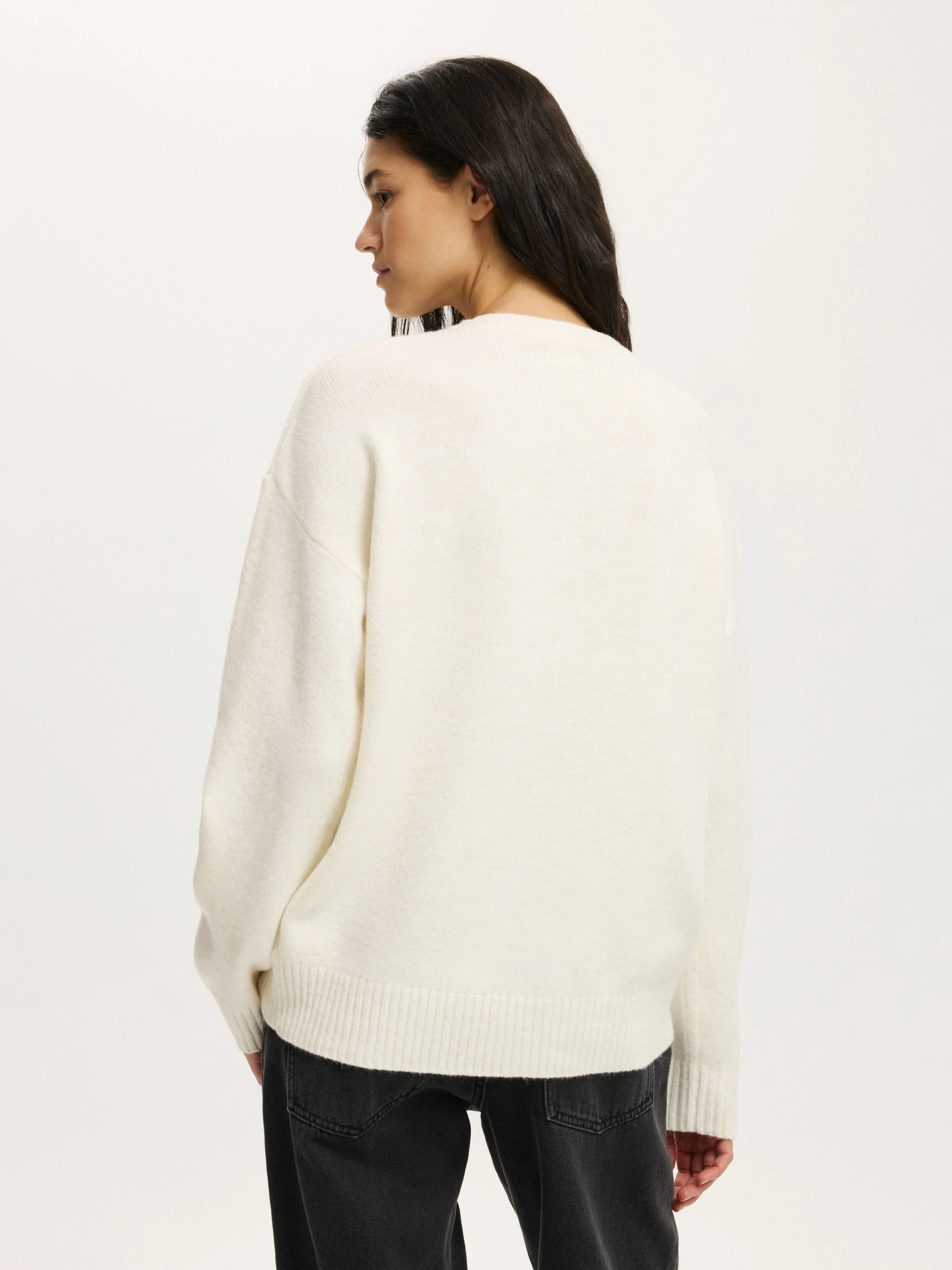 COTTON ON Áo Len Dài Tay Nữ-Luxe Crew Sweater