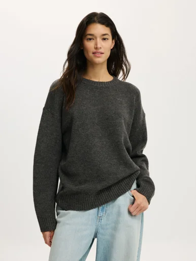 COTTON ON Áo Len Dài Tay Nữ-Luxe Crew Sweater