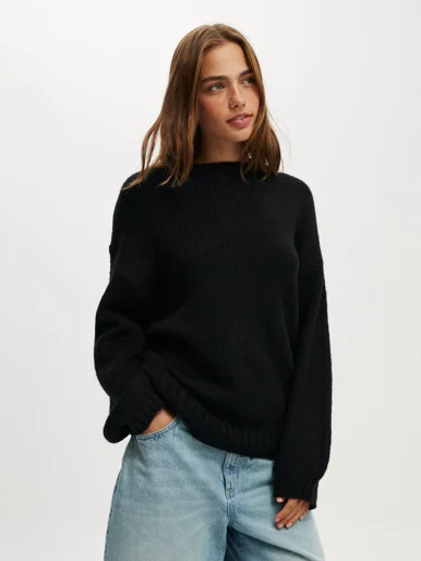 COTTON ON Áo Len Dài Tay Nữ-Luxe Crew Sweater