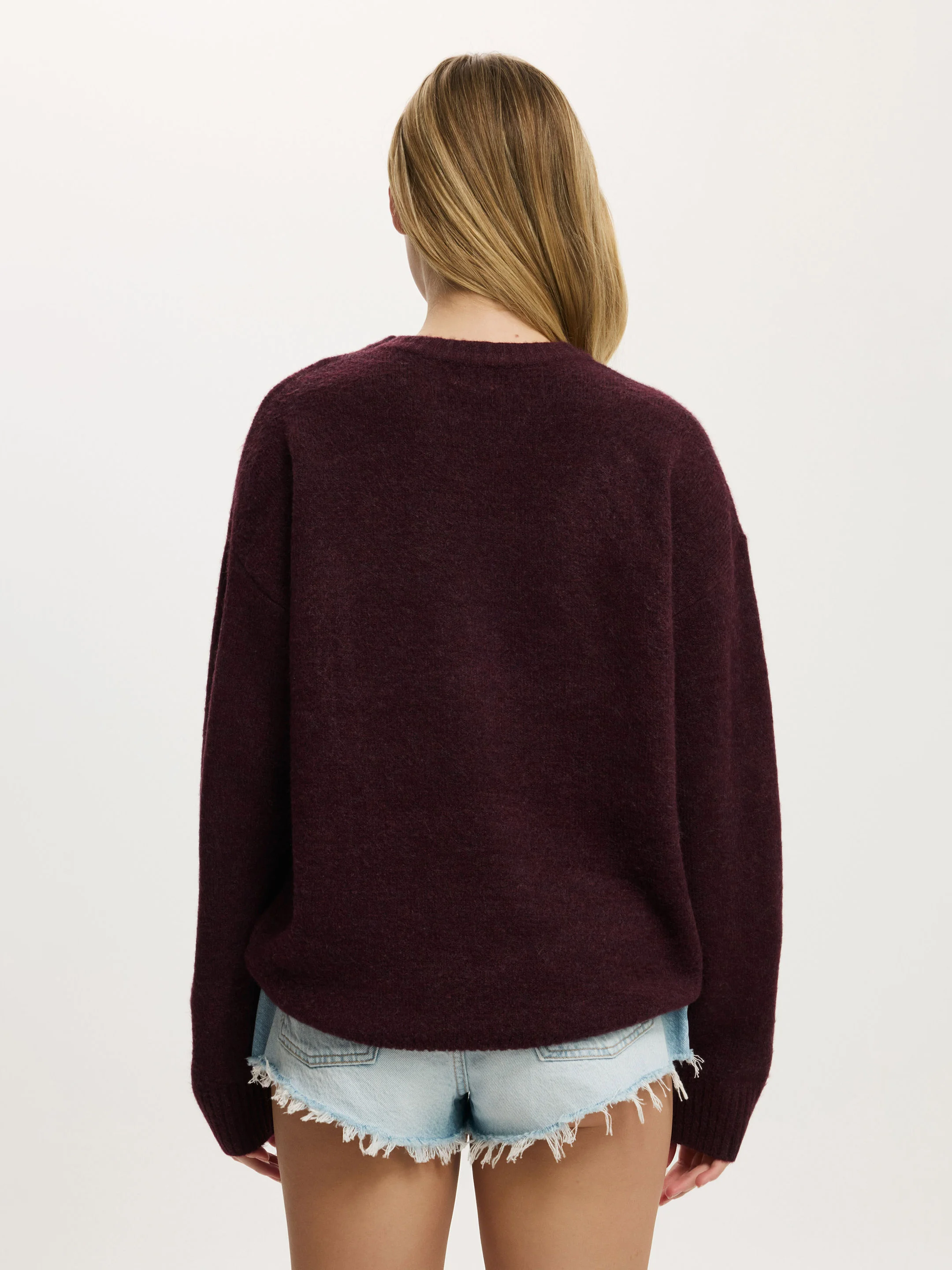 COTTON ON Áo Len Dài Tay Nữ-Luxe Crew Sweater
