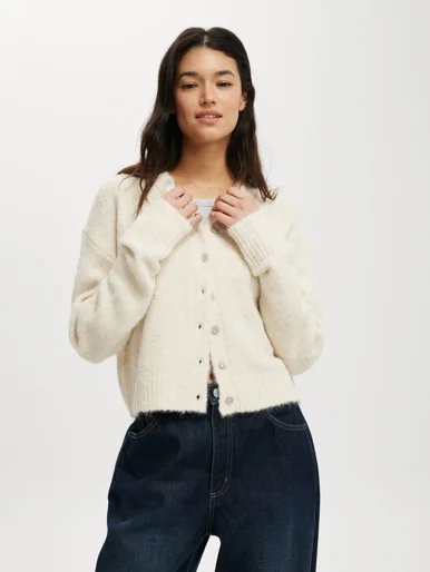 COTTON ON Áo Len Cardigan Dài Tay-Lofty Luxe Crew Cardigan