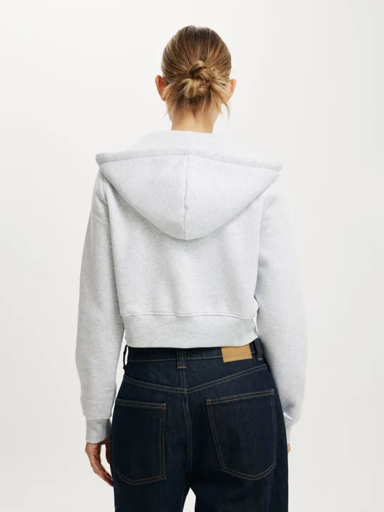 COTTON ON Áo Khoác Dài Tay Nữ-Cropped Zip Through Hoodie