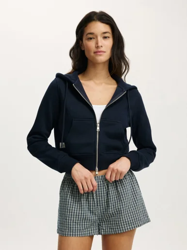COTTON ON Áo Khoác Dài Tay Nữ-Cropped Zip Through Hoodie