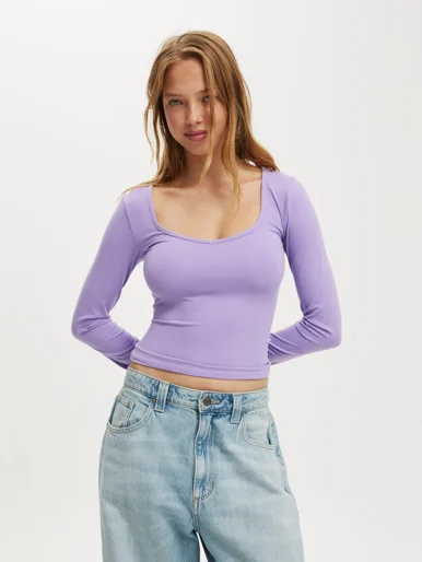 COTTON ON Áo Thun Dài Tay Nữ-Hold Me Long Sleeve