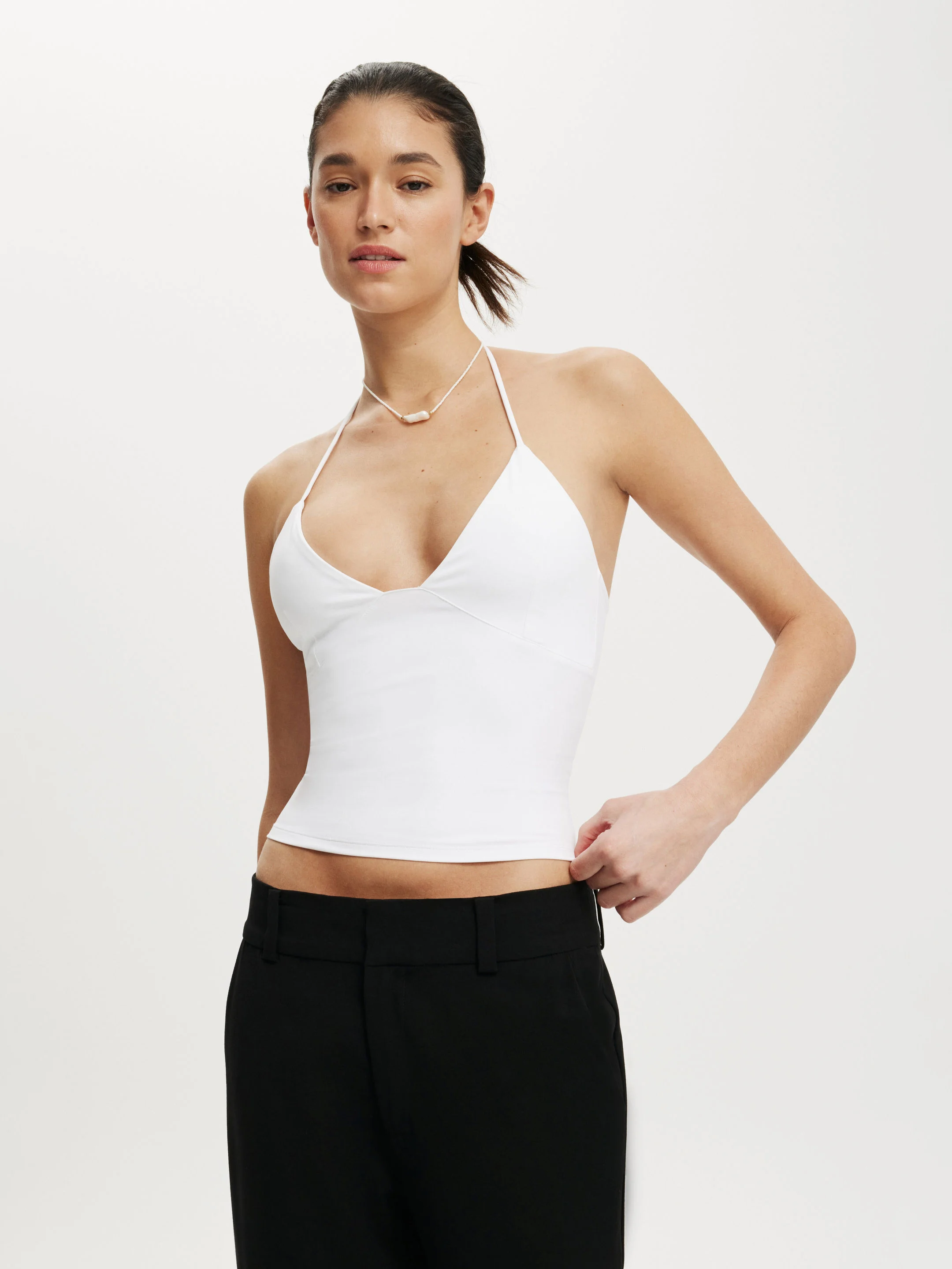 COTTON ON Áo Thun Cộc Tay Nữ-Hold Me Halter