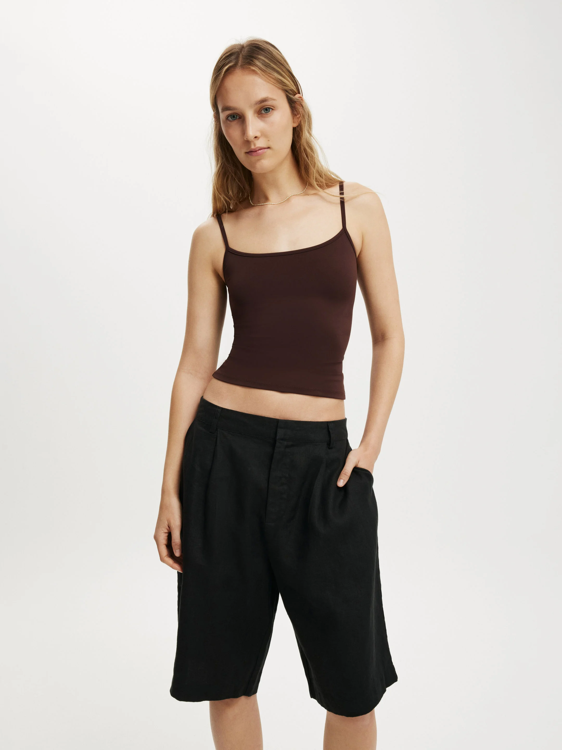 COTTON ON Quần Vải Ngắn Nữ-Luxe Linen Bermuda Short