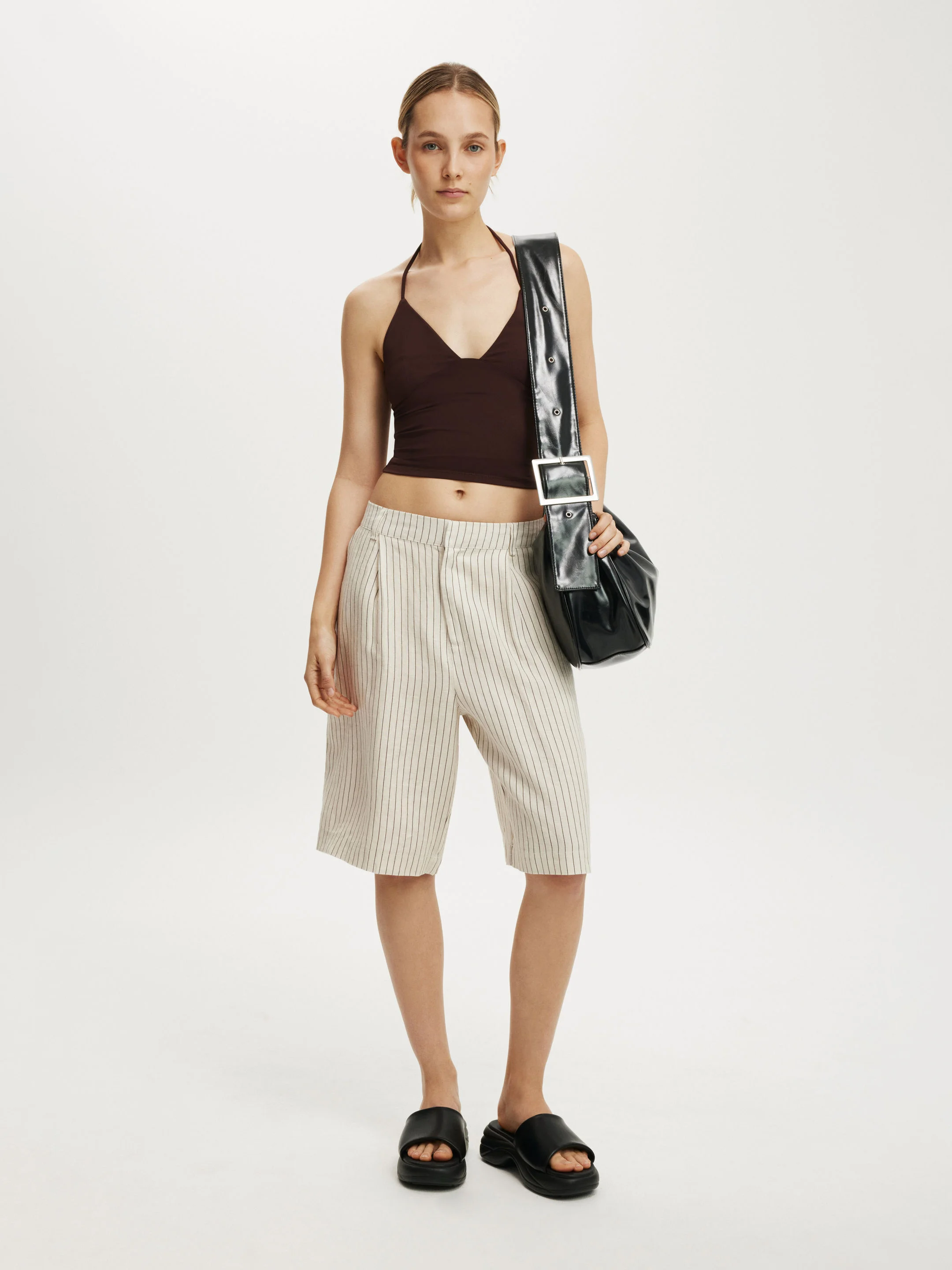 COTTON ON Quần Vải Ngắn Nữ-Luxe Linen Bermuda Short