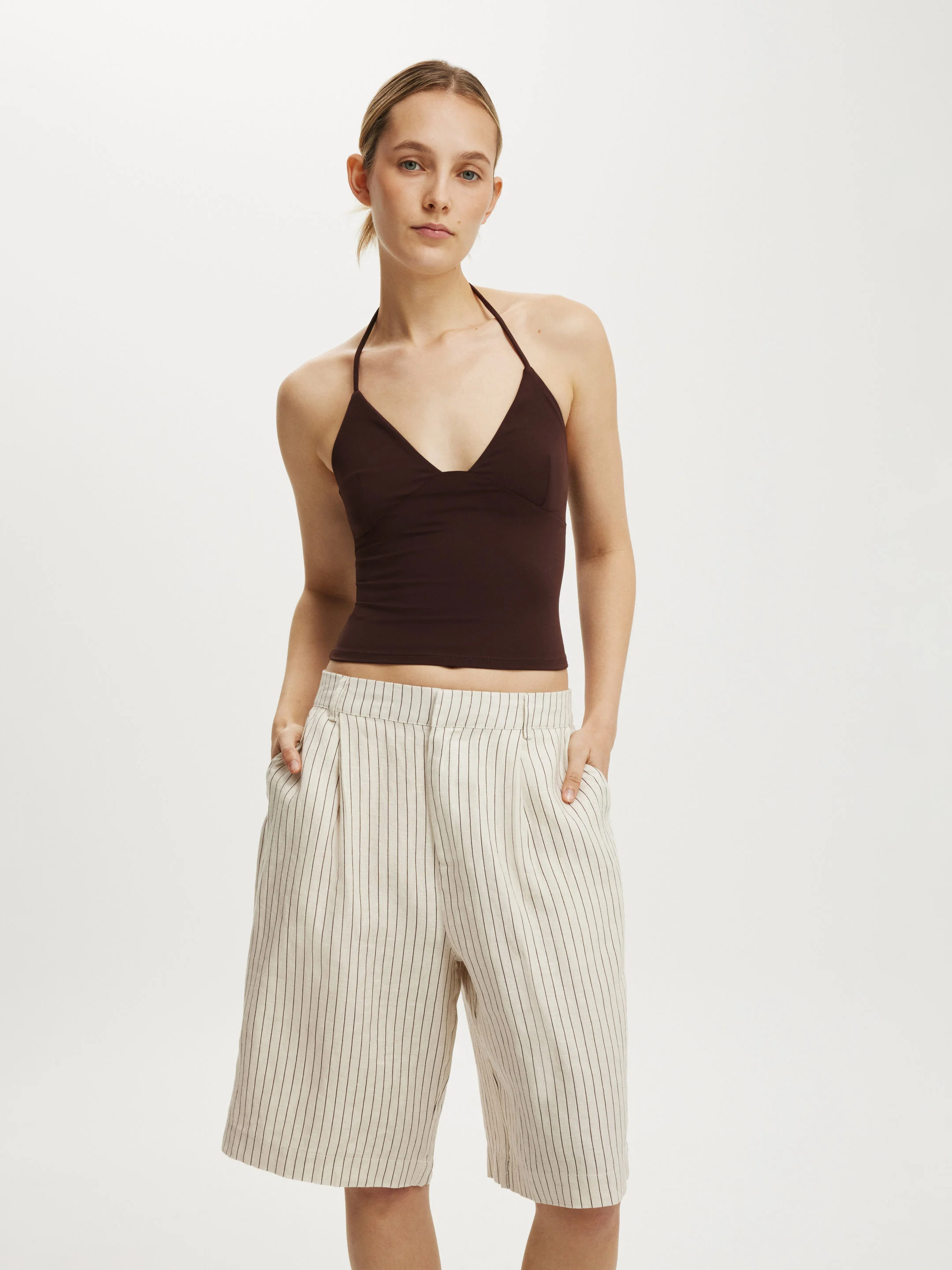 COTTON ON Quần Vải Ngắn Nữ-Luxe Linen Bermuda Short