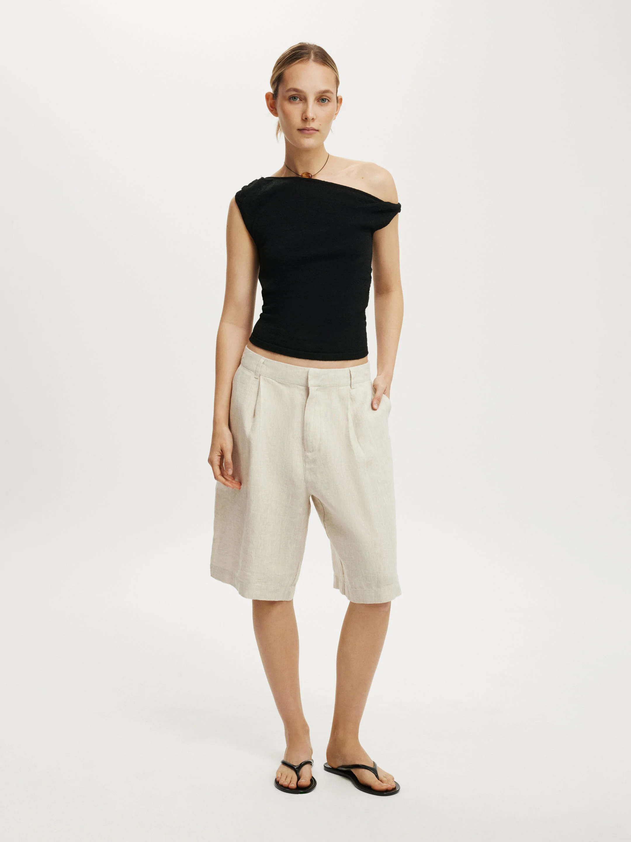 COTTON ON Quần Vải Ngắn Nữ-Luxe Linen Bermuda Short