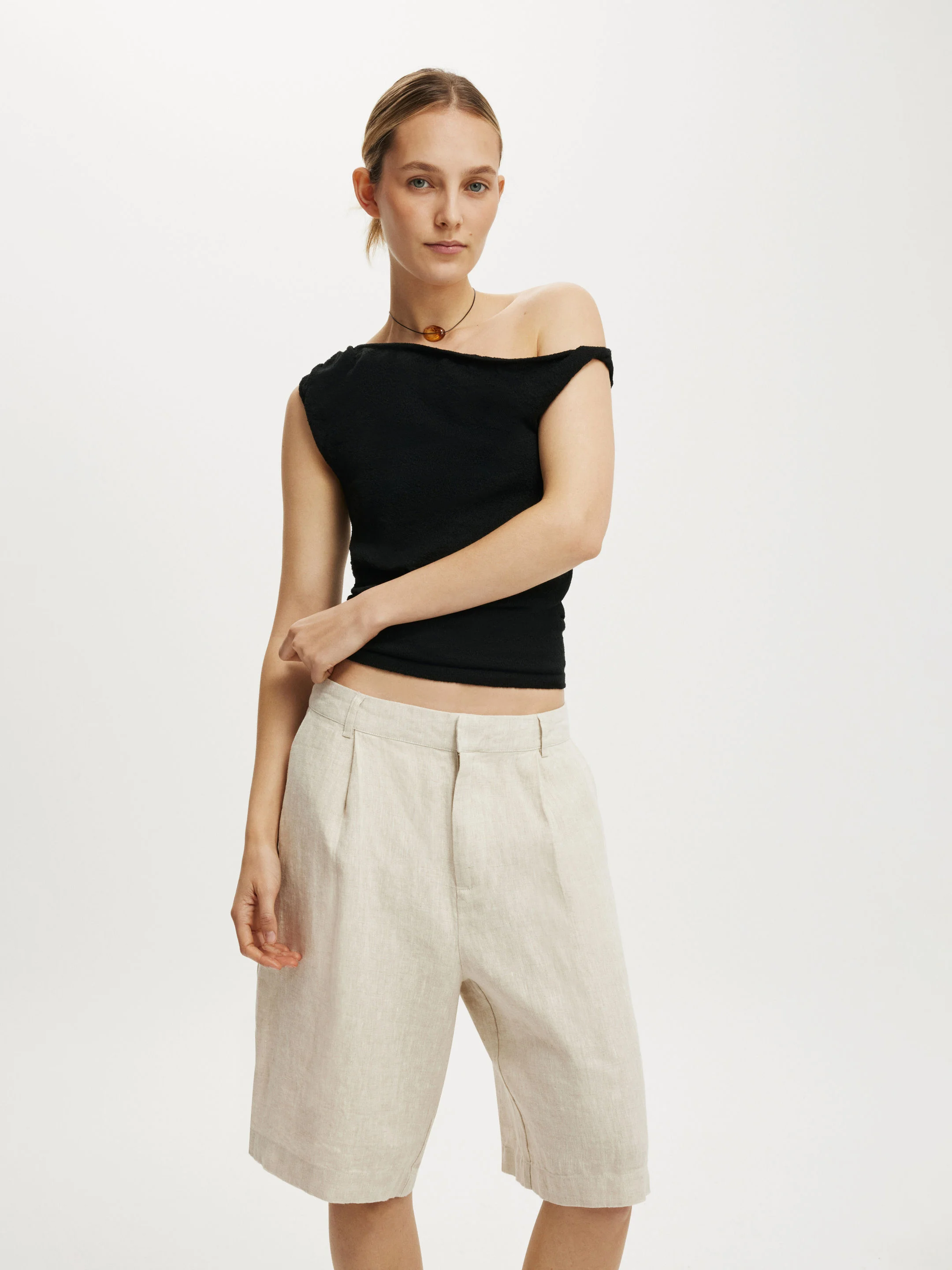 COTTON ON Quần Vải Ngắn Nữ-Luxe Linen Bermuda Short