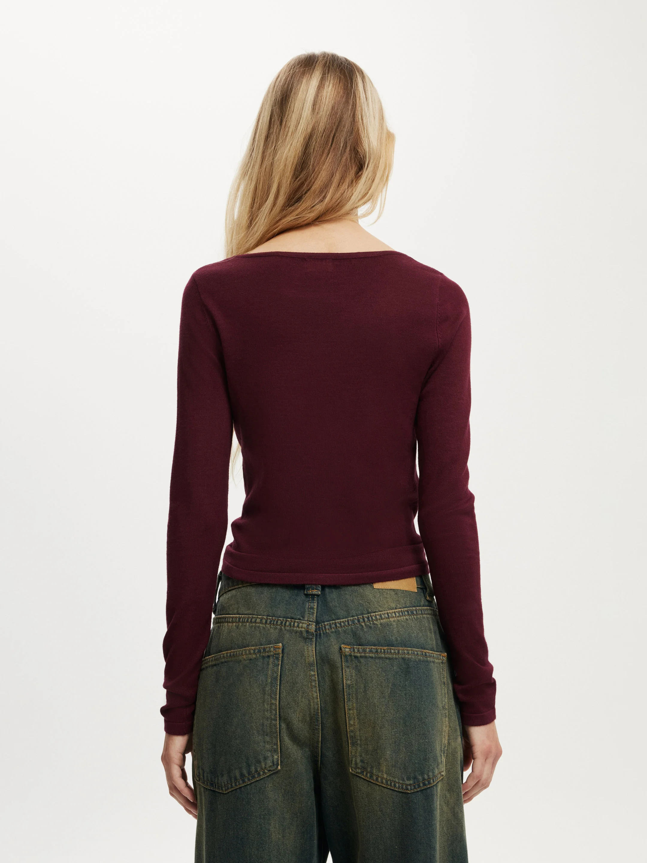COTTON ON Áo Len Kiểu Nữ-Asymmetric Ruched Knit