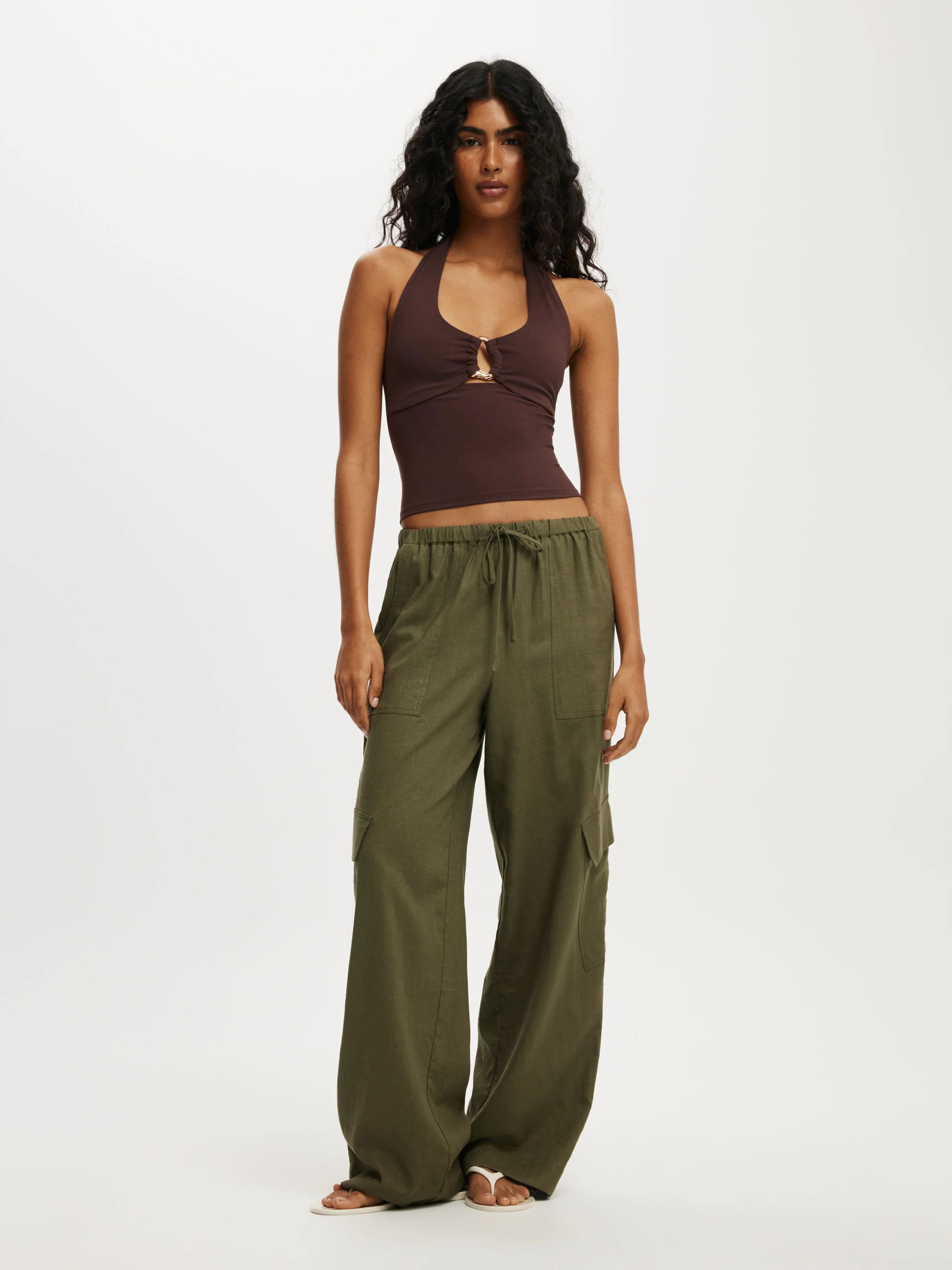 COTTON ON Quần Linen Dài Nữ-Haven Utility Pant