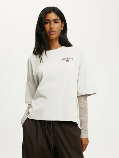 COTTON ON Áo Thun Có Họa Tiết Nữ-The Double Oversized Tee