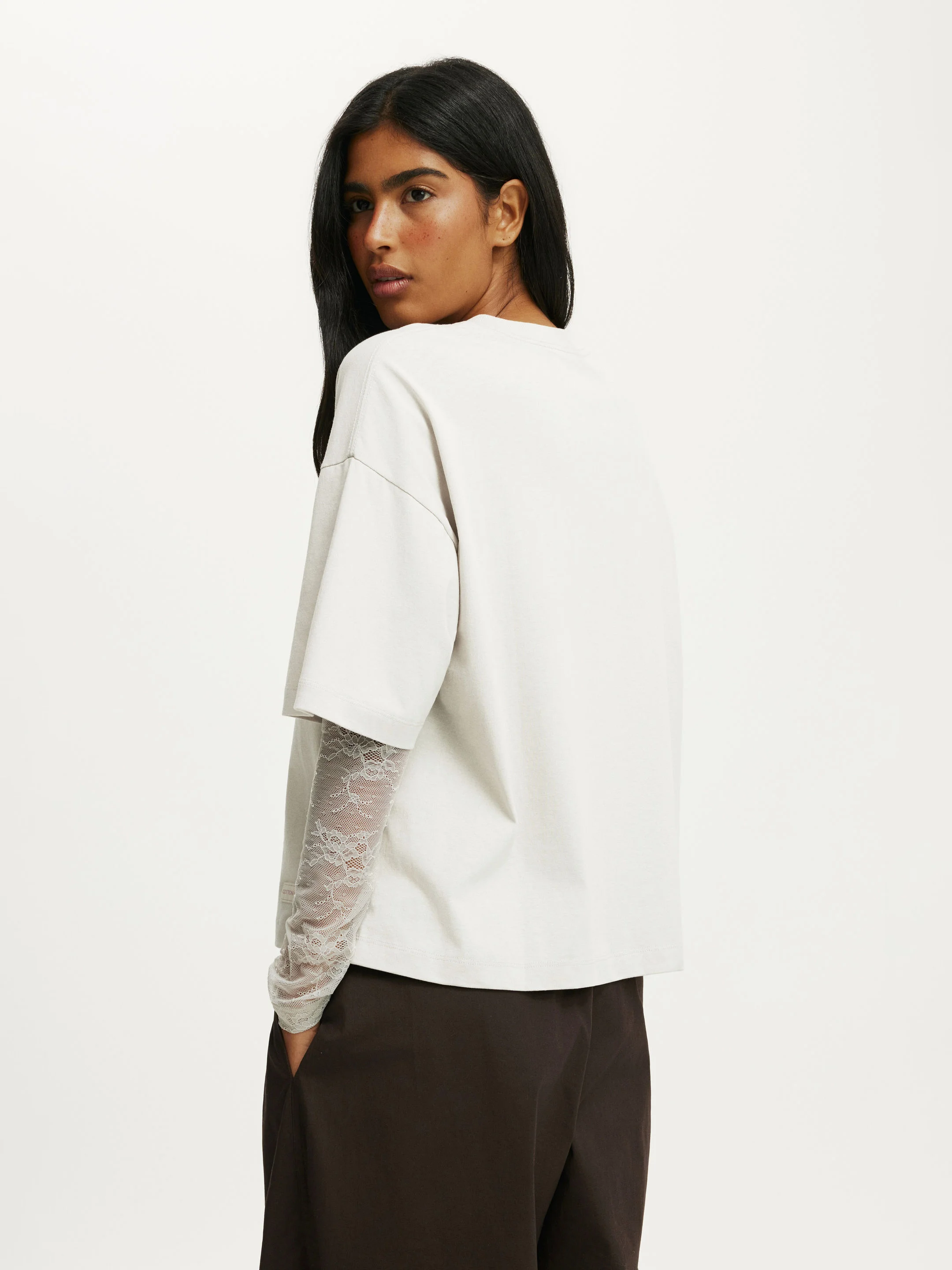 COTTON ON Áo Thun Có Họa Tiết Nữ-The Double Oversized Tee