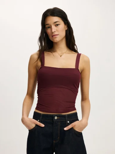 COTTON ON Áo Kiểu Hai Dây Nữ-Brooke Mesh Cami