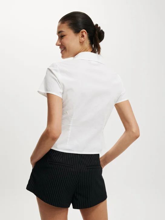 COTTON ON Áo Sơ Mi Ngắn Tay Nữ - Maya Rouched Shirt
