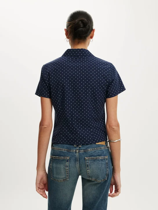 COTTON ON Áo Sơ Mi Ngắn Tay Nữ - Maya Rouched Shirt