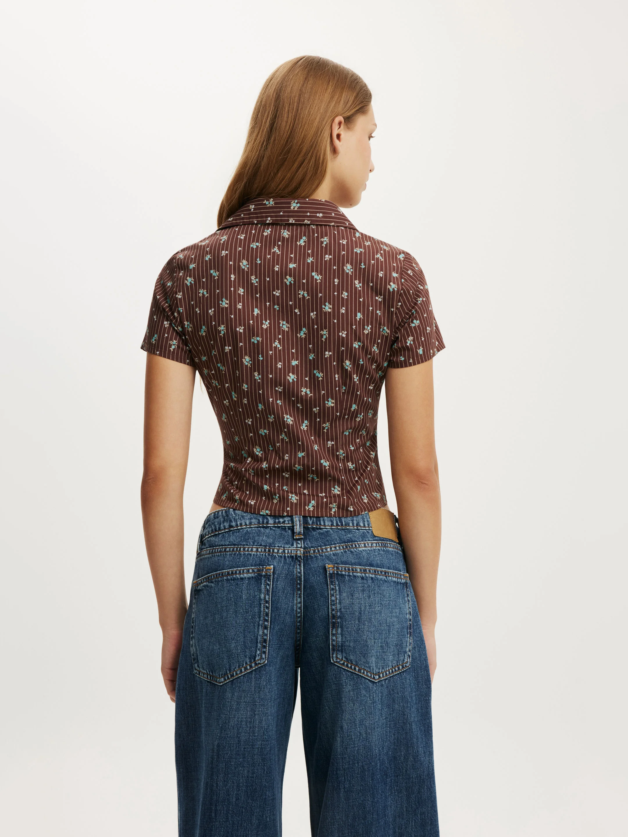 COTTON ON Áo Sơ Mi Ngắn Tay Nữ - Maya Rouched Shirt