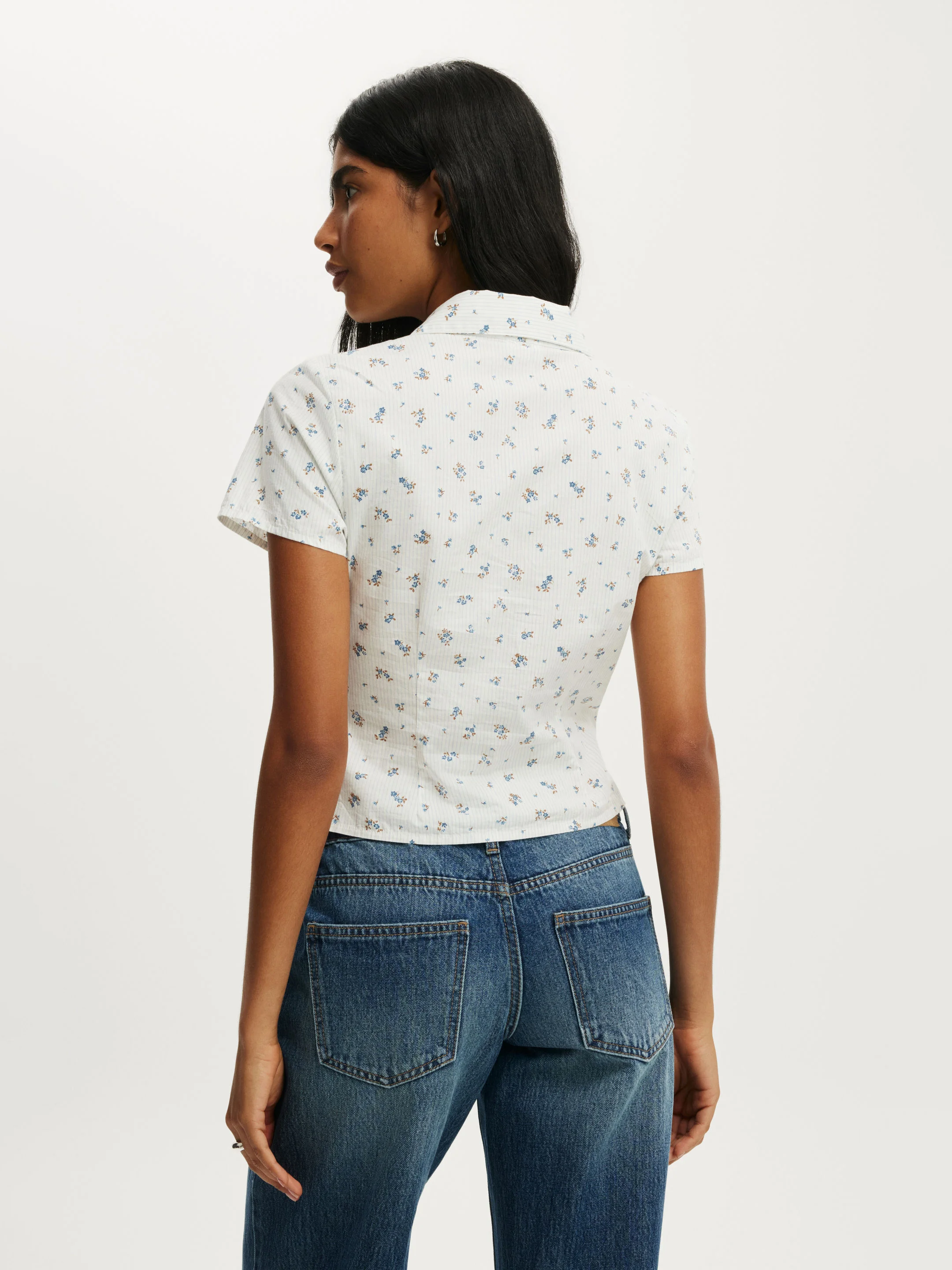 COTTON ON Áo Sơ Mi Ngắn Tay Nữ - Maya Rouched Shirt