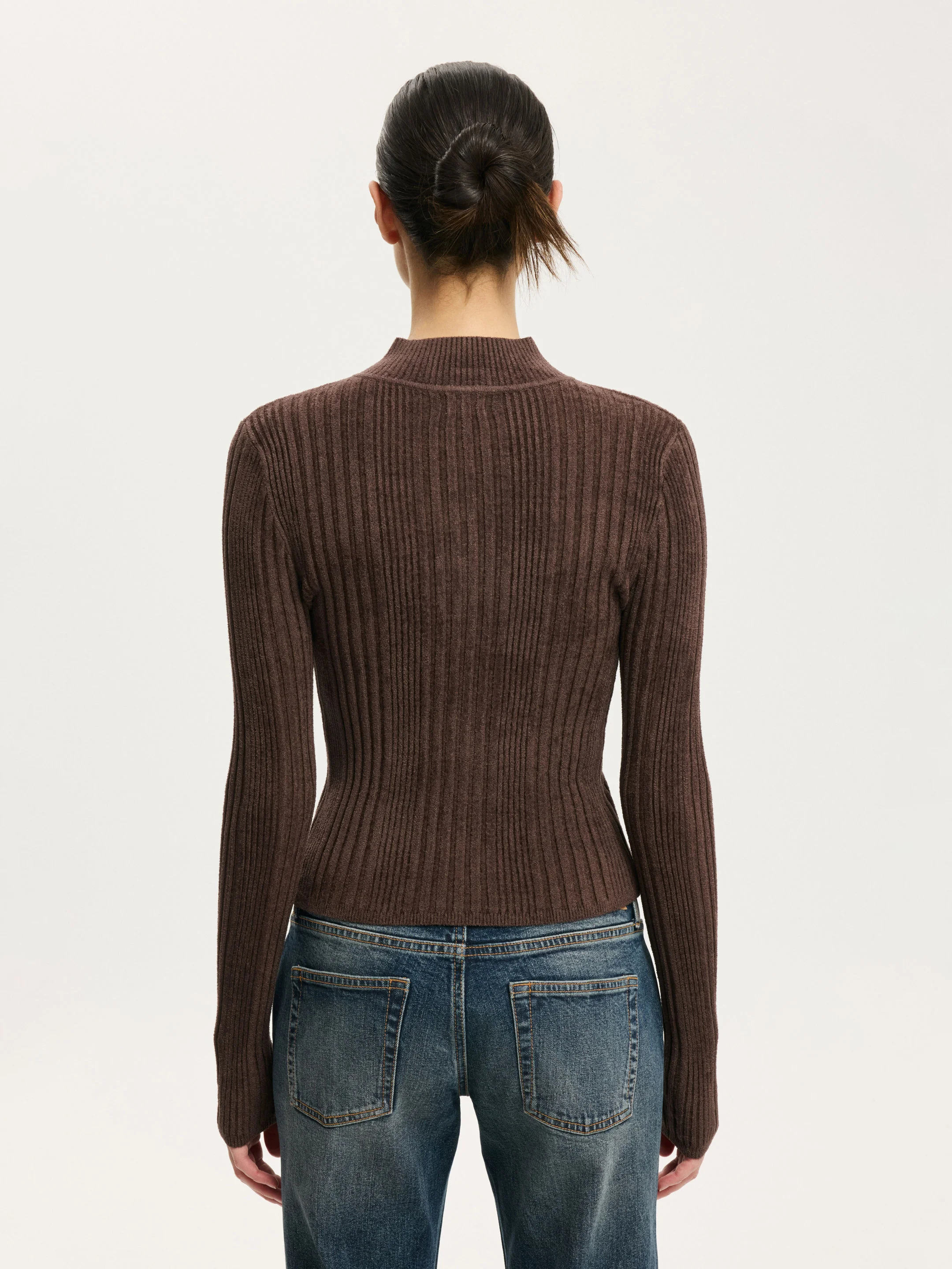 COTTON ON Áo Khoác Len Dài Tay Nữ-Variegated Rib Zip Through