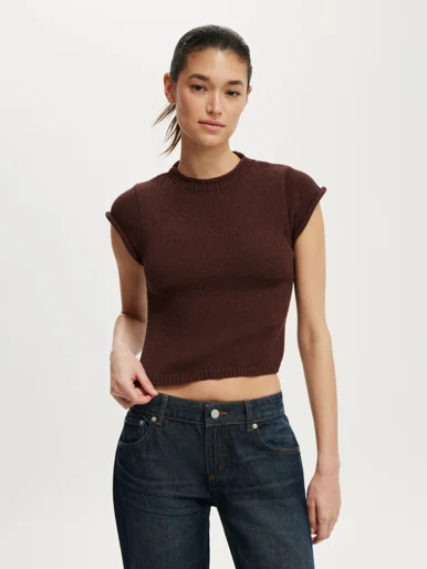 COTTON ON Áo Len Ngắn Tay Nữ-Textured Shortsleeve Knit Top