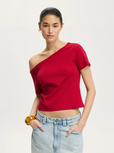 COTTON ON Áo Thun Lệch Vai Nữ - Arlie Asymmetric Short Sleeve